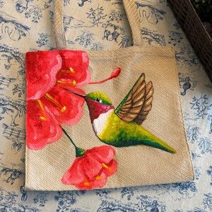 Colorful Hummingbird Canvas Tote Bag